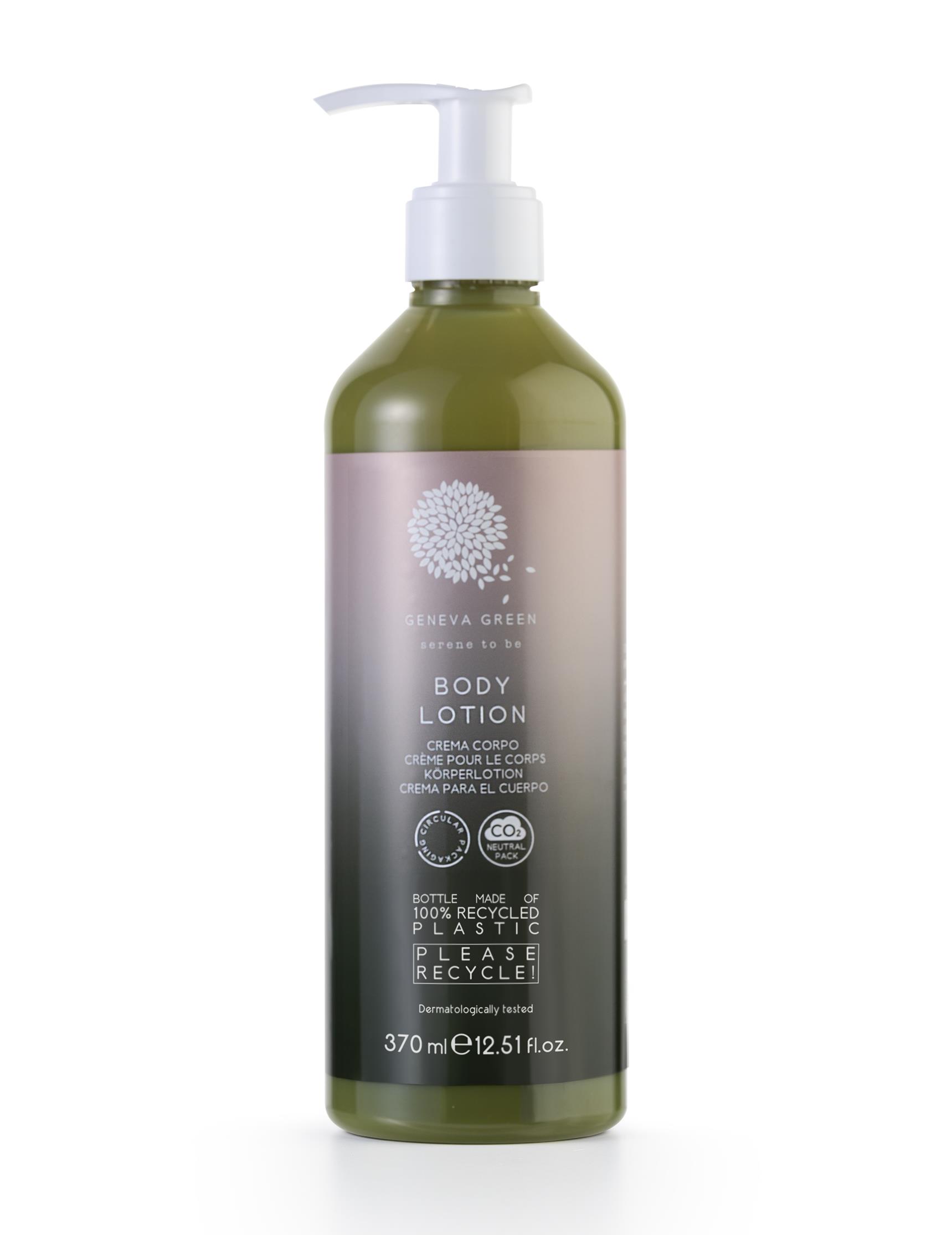 BODY LOTION IN 370 ml NON-REFILLABLE BOTTLE, GENEVA GREEN | GFL Skin care